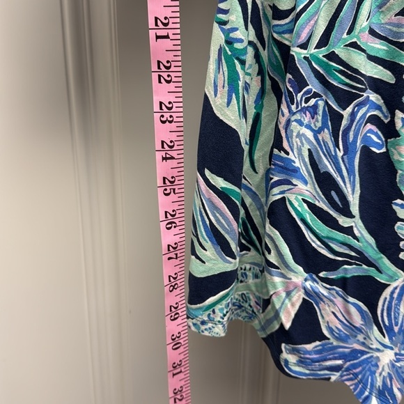 Lilly Pulitzer Blue Teal Calla Off The Shoulder Romper - Picture 10 of 14